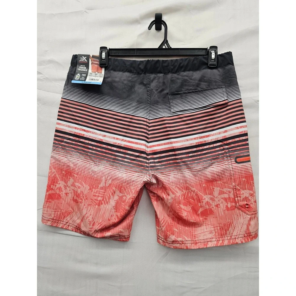 ZeroXposur Mens Swim Trunks Peach Rios Striped Palm Board Shorts‎ A88231S Large